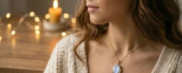 femme collier pierre